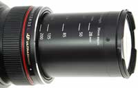 35mm equivalent focal lengths are engraved on the lens.