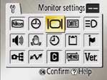 Set-up menu displayed as icons