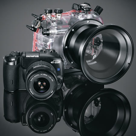 Olympus EVOLT E-330 with optional underwater housing