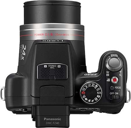 Panasonic Lumix DMC-FZ40 Top View