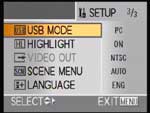 Setup Menu 3 of 3