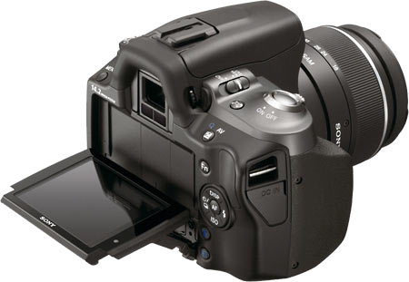Sony alpha DSLR-A380 and A330 have a tiltable LCD
