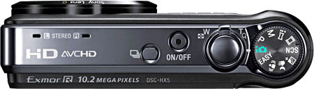 Sony Cyber-shot DSC-HX5V TopView