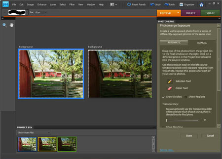 Step 6 - Manual Merge: Select Background Image