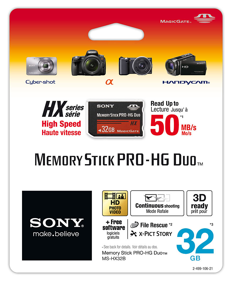 Sony Memory Stick PROHG Duo HX Offers 50 MB/sec Transfer Rates Photoxels